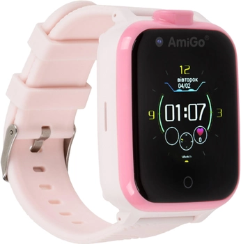 Детские смарт-часы с видеозвонком AmiGo GO006 GPS 4G WIFI Videocall Pink (849558)