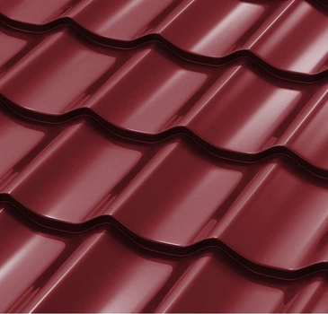 Металочерепица Suntile ral 3005 0.4 мм Красная