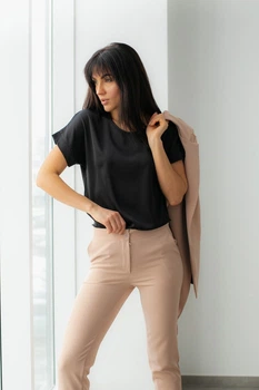 Черная шелковая футболка FashionYouWant XXXL черный 43450016