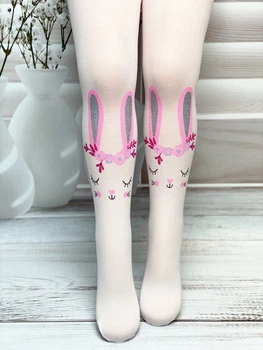 Капроновые колготы Day Mod Rabbit білі 132-144 см