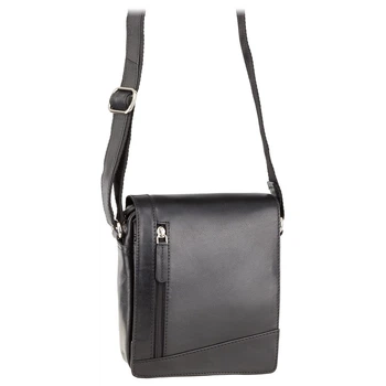 Чёрная кожаная сумка через плечо Visconti S7 BLK Bag