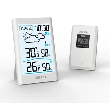 Цифрова метеостанція біла Baldr WS0341WH1 (119х80мм)
