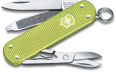 Складной нож Victorinox CLASSIC SD Alox Colors Lime Twist 58мм/1сл/5функ/рифл.зел /ножн Vx06221.241G