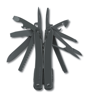 Складной нож Victorinox SWISSTOOL SPIRIT XBS 105мм/23функ/черн+нейлон.чехол /плоск/ножн/пила/напил/отверт Vx30224.3CN