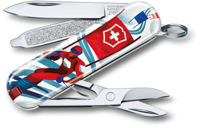 Складной нож Victorinox CLASSIC LE "Ski Race" 58мм/1сл/7функ/цветн/чехол /ножн Vx06223.L2008