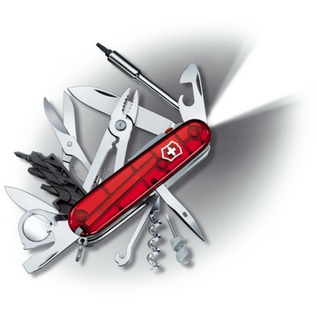 Складной нож Victorinox CYBERTOOL LITE 91мм/36функ/крас.прозр /штоп/ножн/плоск/лупа/LED/отверт2/биты Vx17925.T