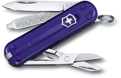 Складной нож Victorinox CLASSIC SD Colors Persian Indigo 58мм/1сл/7функ/фиол.прозр /ножн Vx06223.T29G