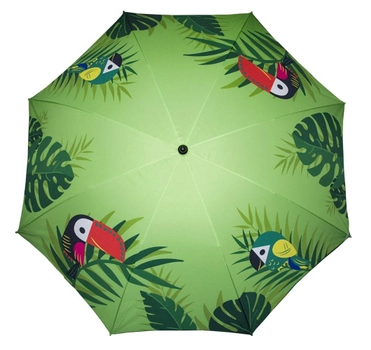 Величезний зонт пляжний від сонця | 1.8 м. Зелений, папуги - посилений складаний для пляжу (VS7003166)