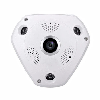 Мини ip камера для видеонаблюдения Рыбий глаз Wi-Fi Action Camera VR Cam Fish-Eye панорамная потолочная 360° White
