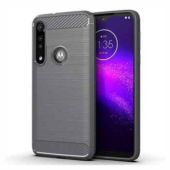 Чохол Lenuo Carbon Fiber для Motorola One Macro Gray