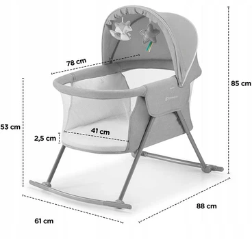 Люлька-качалка Kinderkraft Lovi Grey 3 в 1 (KKLLOVIGRY0000) (158788)