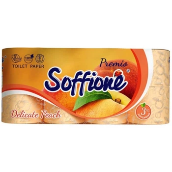 Туалетная бумага Soffipro Premio Aroma Персиковая, 8 рулонов
