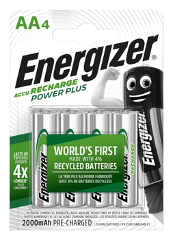 Акумулятор Energizer Recharge Power Plus, AA/(HR6), 2000mAh, LSD Ni-MH, блістер 4шт