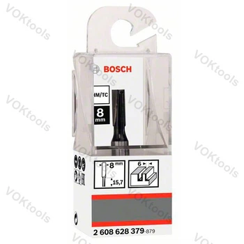 Пазовая фреза по дереву d8 D6 h16 L48 Standard for Wood Bosch Professional (2608628379)