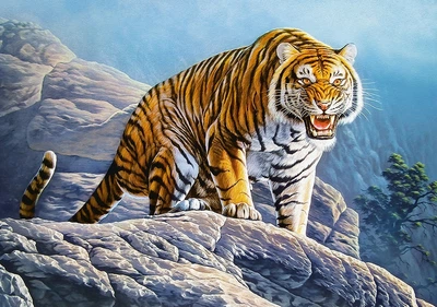 Пазлы Castorland 500 элементов "Тигр на скалах" (B-53346)