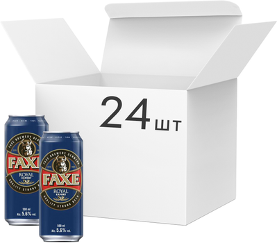 Пиво Faxe Royal Export світле фільтроване 5.6% 0.5 л х 24 шт. (5741000001356)