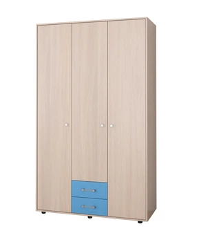 Шкаф KidsBunkBed Ш093 дуб молочный терра голубая 2160x1300х550 мм