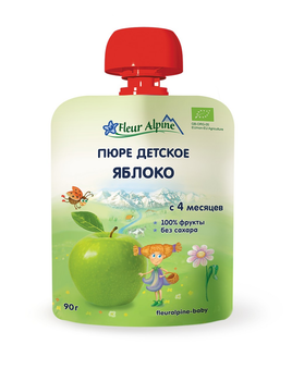Фруктове органічне пюре Fleur Alpine яблуко 90 г (5024688001017_1)