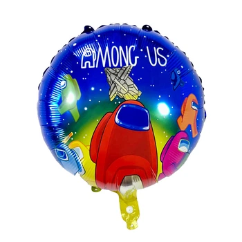 Фольгована кулька Star коло "Among us" 18" синій з червоним 3700