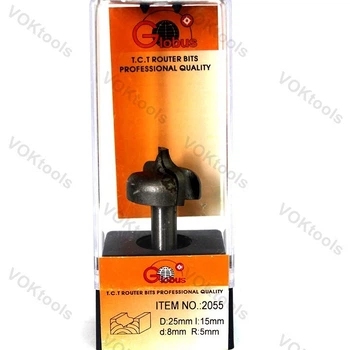 Фреза ГЛОБУС 2055 пазовая фасонная d8 D25 h15 R5