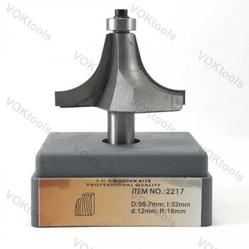 Фреза ГЛОБУС 2217 кромочная фігурна з нижнім підшипником d12 D57 h32 R18