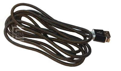 Кабель Ewell USB - Lightning, 2A, 2.0 м, в обплетенні, чорний (EW474)