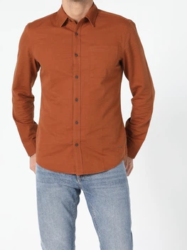 Рубашка хлопковая мужская Colin's CL1054986CRM S Caramel (8682240819769)