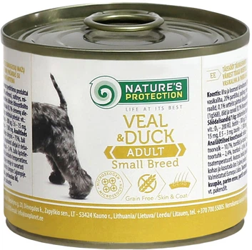 Вологий корм для собак малих порід Nature\'s Protection Adult small breed Veal & Duck з телятиною і качкою 400 г (KIK45096) (4771317450968)
