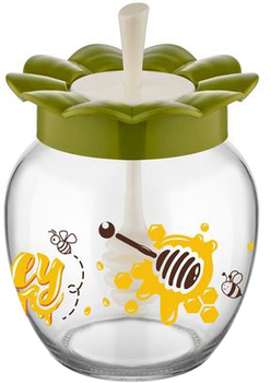 Банка для меда с ложкой Qlux Honey Green 0.37 л (C-00180)