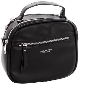 Сумка жіноча крос-боді екокожа через плече чорна (1228 black)