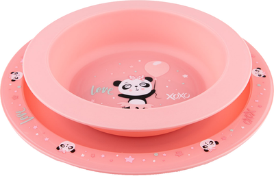 Набір посуду Canpol babies Exotic Animals Рожевий 2 шт. (56/523_pin)