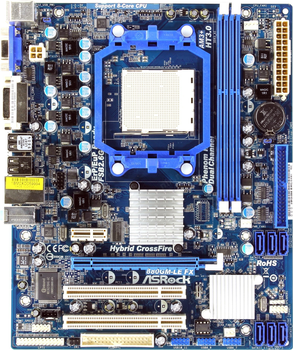 Материнская плата Socket AM3+ ASRock 880GM-LE FX  125W ( FX Ready ) ( sAM3+/ AM3 , DDR3, AMD 880G, PCI-Ex16 ) Б/У