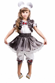 Карнавальный костюм Мышка Maski karnaval НГ 3-6 лет One size Серая Пышная