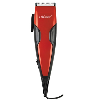 Машинка для стрижки волос Maestro MR-650C Red 15 Вт питание от сети с керамическими ножами + 4 насадки (MR-650C)