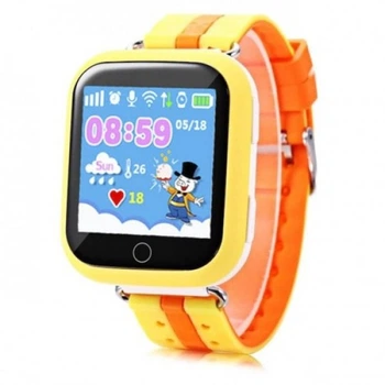 Детские смарт-часы Smart Baby Watch Q100 с GPS трекером Yellow (od-363)
