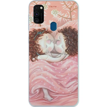 Бампер силиконовый Amstel для Samsung M21 Galaxy M215F с картинкой Счастье