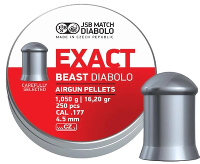 Кулі пневматичні (для повітря) 4,5мм 1,05г (250шт) JSB Diabolo Exact Beast. 14530538