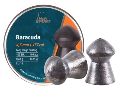 Кулі пневматичні (для повітря) 4,5мм 0,69г (400шт) H&N Baracuda. 14530270