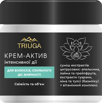 Крем-актив для схильного до жирності волосся Triuga Ayurveda Professional Home Care Свіжість і об'єм 300 мл (4820164640791)