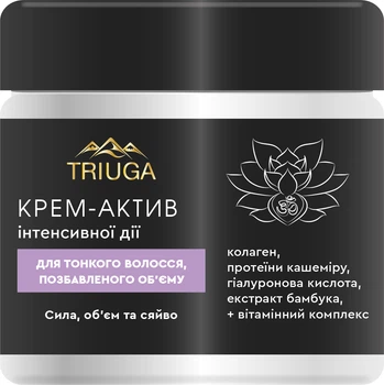 Крем-актив для тонкого волосся Triuga Ayurveda Professional Home Care Сила, об'єм і сяйво 300 мл (4820164640777)
