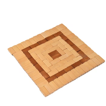 Подставка под горячее бамбуковая квадратная 20x20 см бежево-коричневая (42808.001)