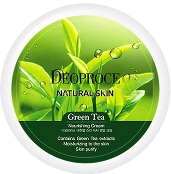 Антивозрастной восстанавливающий крем для лица Deoproce Natural Skin Green Tea с Гиалуроновой кислотой, Экстрактом зеленого чая и Витамином Е 100 мл (8809240760475)