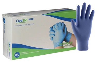 Перчатки нитриловые синие "Сare365" (XL) 3,6 грамма упаковка