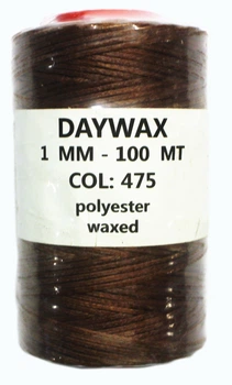 Нитка воскова Daywax 1мм 100м Коричневий 475