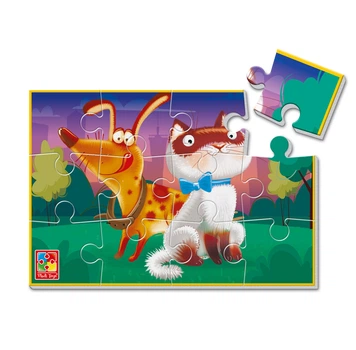 М'які пазли Vladi Toys А5 Кіт, собака 12 елементів (VT1103-86)