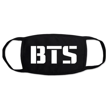 Маска c Мордочкою Emoji Anime BTS Logo K-Pop чорна (6532)