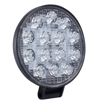 Круглая LED фара 14 диодов 42W 12-24V (8.5*8.5*1.5см) Светодиодная лэд фара авто, грузовик, трактор, мото тех