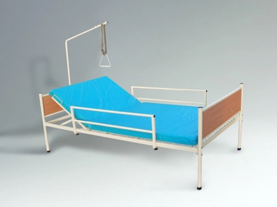 Кровать функциональная двухсекционная Profmetall с деревянной спинкой в полной комплектации ширина 700 мм (АК7 018)