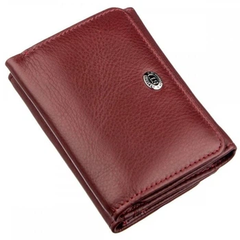 Женский бордовый кошелёк из натуральной кожи ST Leather 18885 Бордовый