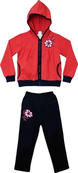 Костюм спортивный из трикотажа на девочку Kid Joy 11-03-18.-14 коралловый 116